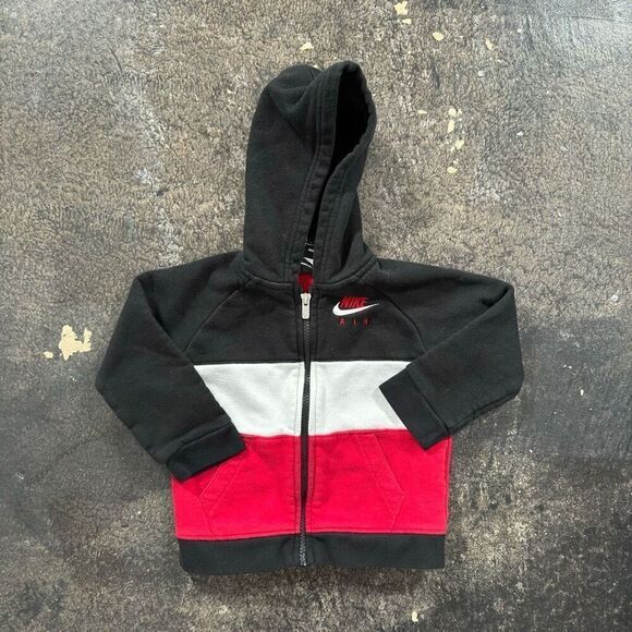 Nike Zip Up Black/Red Hoodie Baby Size 24M 24 Months Essential - Picture 1 of 12